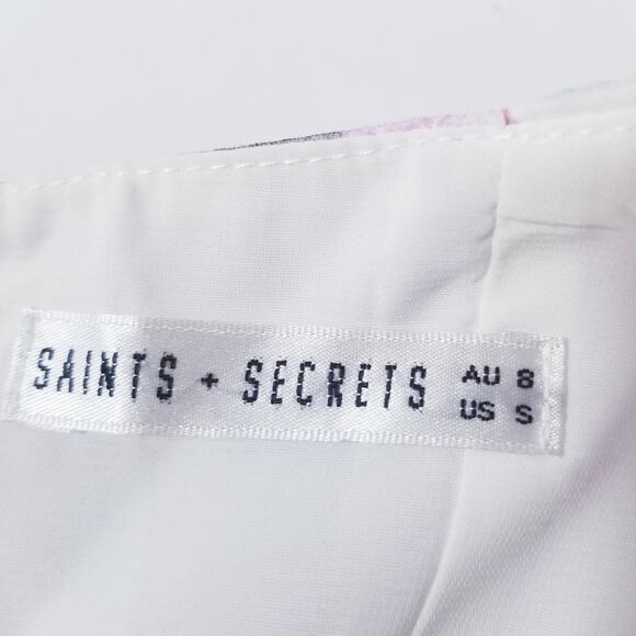 Saints + Secret Floral Puff Sleeve Cut-Out Mini Dress - Picture 4 of 13